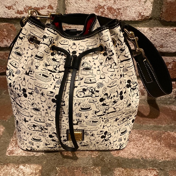 NWOT Dooney & Bourke Mickey and Minnie Mouse The Picnic Drawstring Bag - Picture 1 of 16